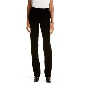 STAUD Tosca Velvet Straight-leg Trousers In Black - 6